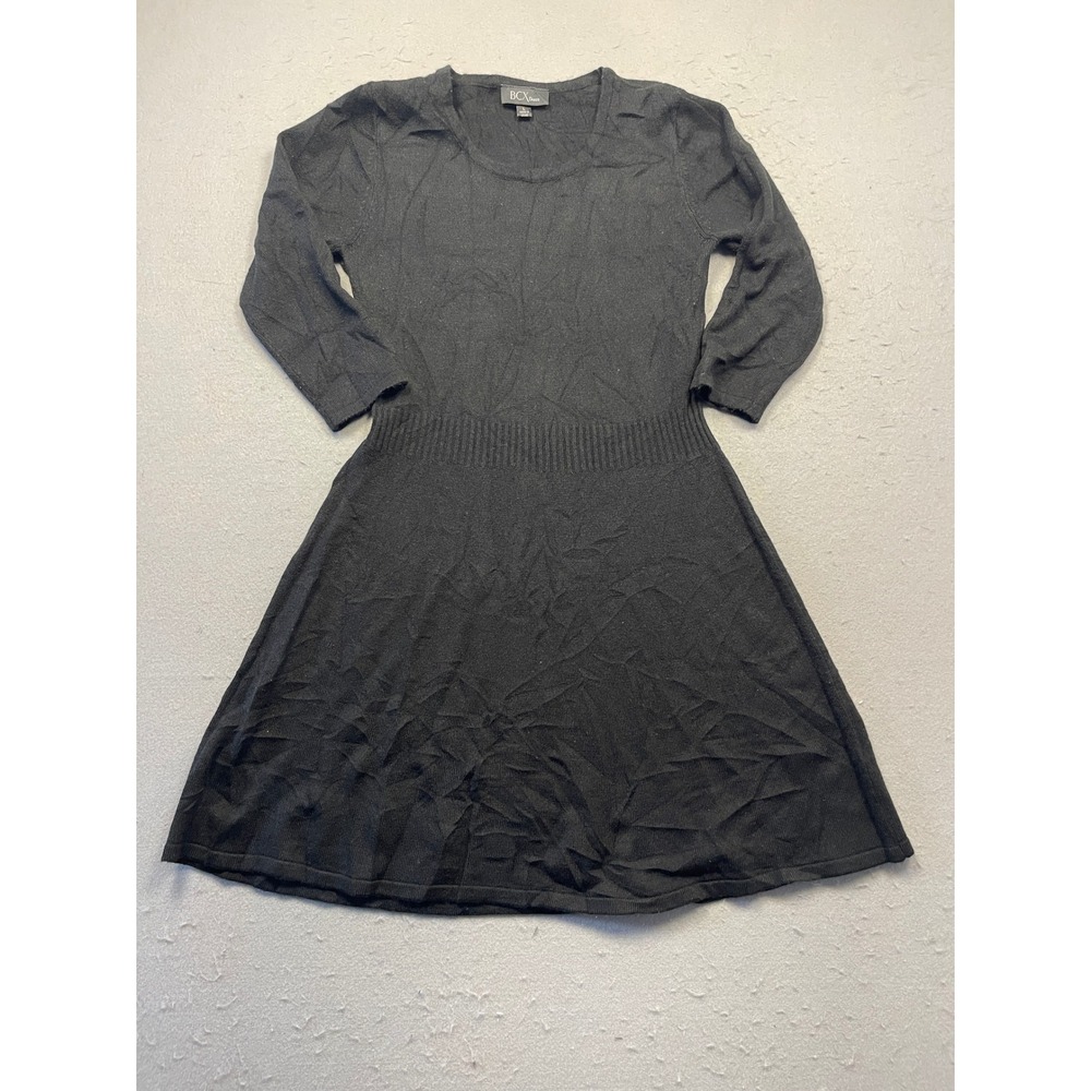 BCX Dress Sweater Dress Knit Black Large Womens